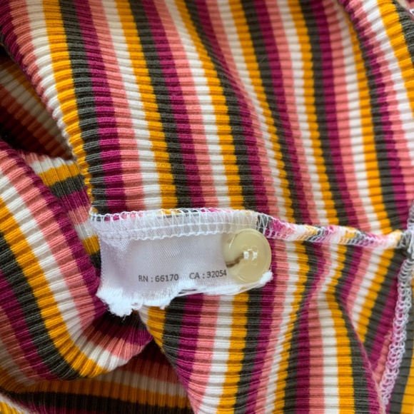 Maeve Button Up Striped Ribbed Top Multicolor Medium - Picture 7 of 8
